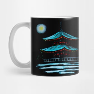 Japanese Temple at night Mug